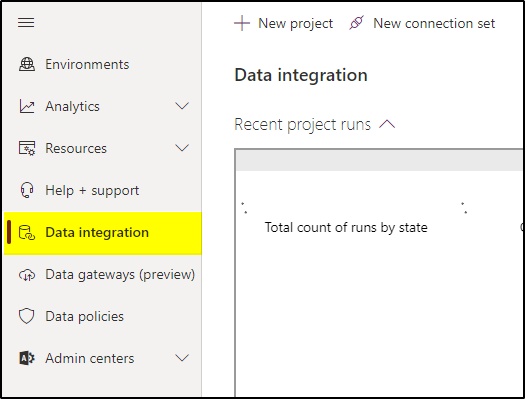 1. Go to https://admin.powerapps.com/ 2. Click on Data Integration